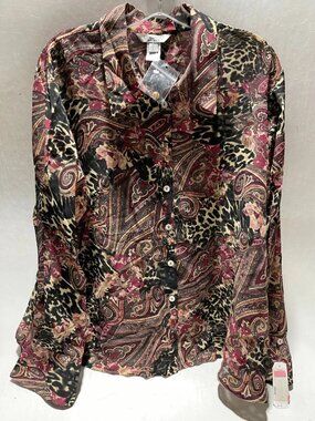 Paisley Button-Up Blouse